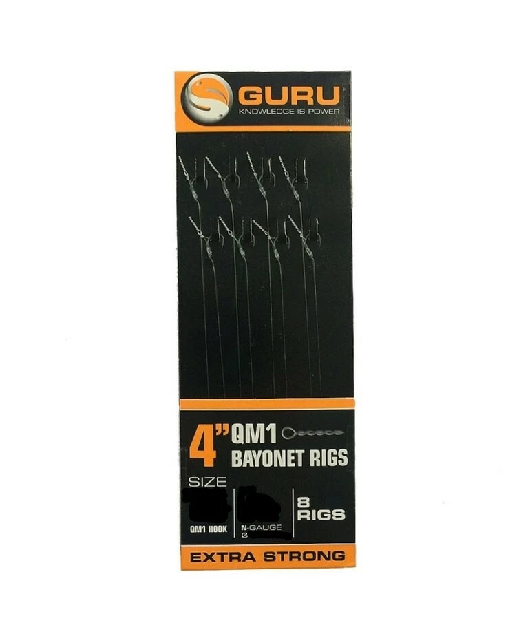 Guru QM1 Bayonet Rig 4" Haak 12 / 0.22mm (8st) 1 Guru QM1 Bayonet Rig 4" Haak 12 / 0.22mm (8st)