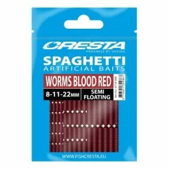 Cresta Spaghetti Worms Blood Red Semi Floating 8-11-22mm