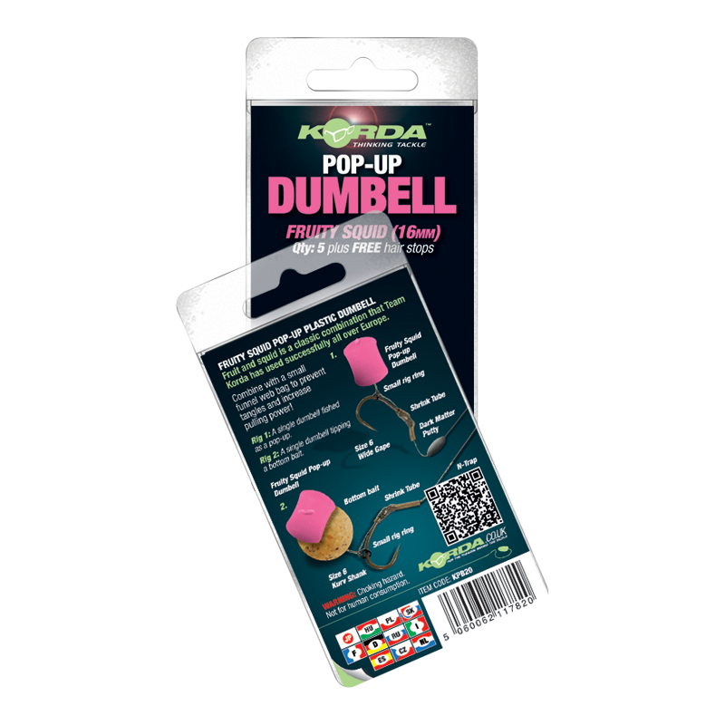 Korda Pop-up Dumbell Fruity Squid (12mm) - 8 Pcs 1 Korda Pop-up Dumbell Fruity Squid (12mm) - 8 Pcs