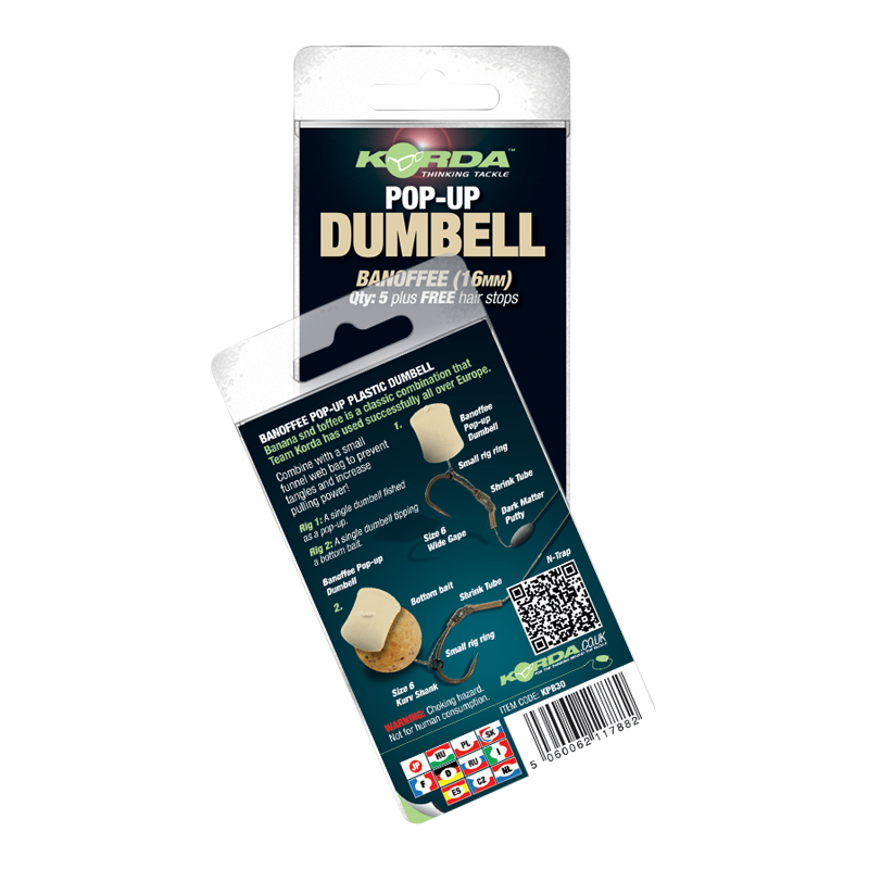Korda Pop-up Dumbell Banoffee (12mm) - 8 Pcs 1 Korda Pop-up Dumbell Banoffee (12mm) - 8 Pcs