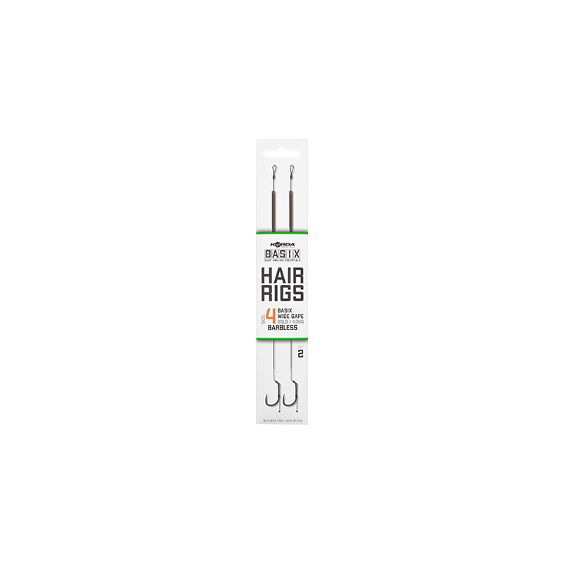 Korda Basix Hair Rigs Wide Gape 4B 25lb 1 Korda Basix Hair Rigs Wide Gape 4B 25lb