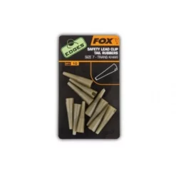 Fox Safety Lead Clip Tail Rubbers - Size 7 Trans Khaki