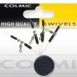 Colmic Impressed Rolling Swivels With Green Beads And Stoppers