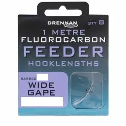 Drennan Fluorocarbon Feeder Hooklengths Wide Gape 100cm