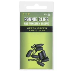 ESP Ronnie Clips & Tungsten Sleeve Weedy Green - Small 0.3g