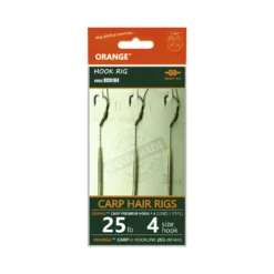 Life Orange Carp Hair Rigs - Hold Rig 25lb Hook 4