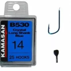 Kamasan B530 Crystal Long Shank Blue Maat 22