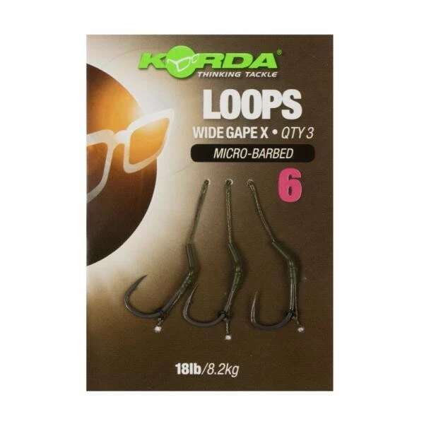 Korda Loop Rigs Size 8 DF Wide Gape X 18lb 1 Korda Loop Rigs Size 8 DF Wide Gape X 18lb