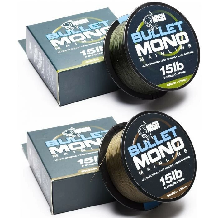 Nash Bullet Mono 15lb 1000m Brown 1 Nash Bullet Mono 15lb 1000m Brown