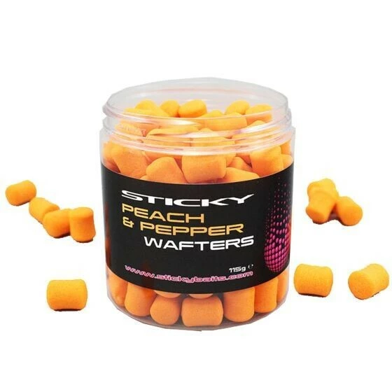 Sticky Baits Sticky Peach & Pepper Wafters - Dumbells 12x14mm 1 Sticky Baits Sticky Peach & Pepper Wafters - Dumbells 12x14mm