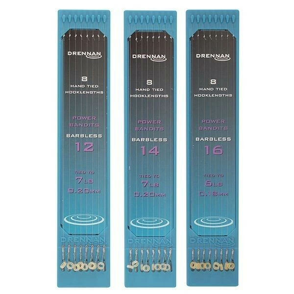 Drennan Hand Tied Hooklengths Power Bandits Barbless Haak 14 0.20mm 1 Drennan Hand Tied Hooklengths Power Bandits Barbless Haak 14 0.20mm