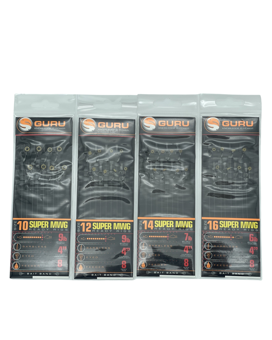 Guru Super MWG Bait Band Rigs 4" Haak 14/ 0.19mm - Barbless 1 Guru Super MWG Bait Band Rigs 4" Haak 14/ 0.19mm - Barbless