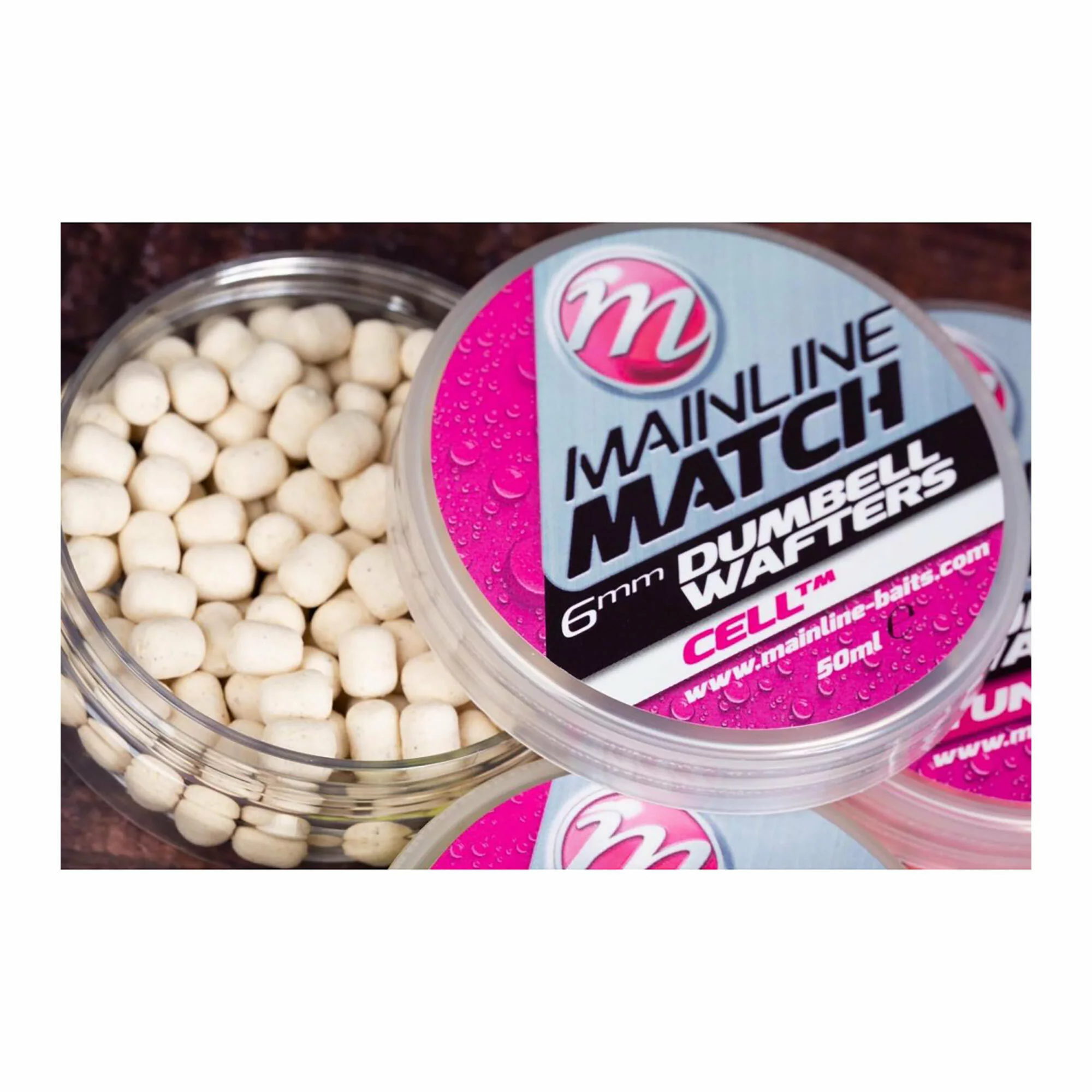 Mainline Match Dumbell Wafters Cell - White 6mm 2 Mainline Match Dumbell Wafters Cell - White 6mm - Afbeelding 2